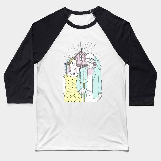 American Gothic Baseball T-Shirt by astronaut